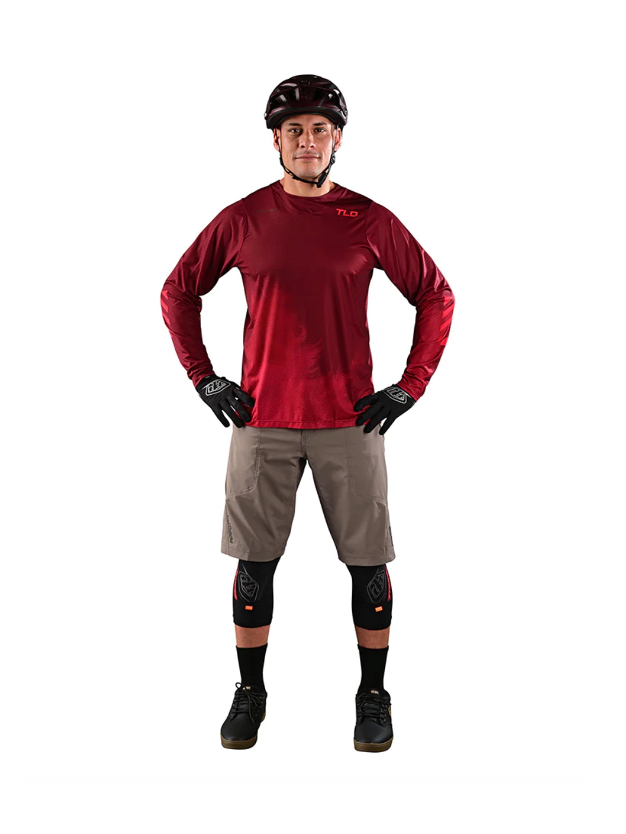 Troy Lee Designs Polera de Bicicleta Skyline Air Ls Fades Burdeo - Rideshop