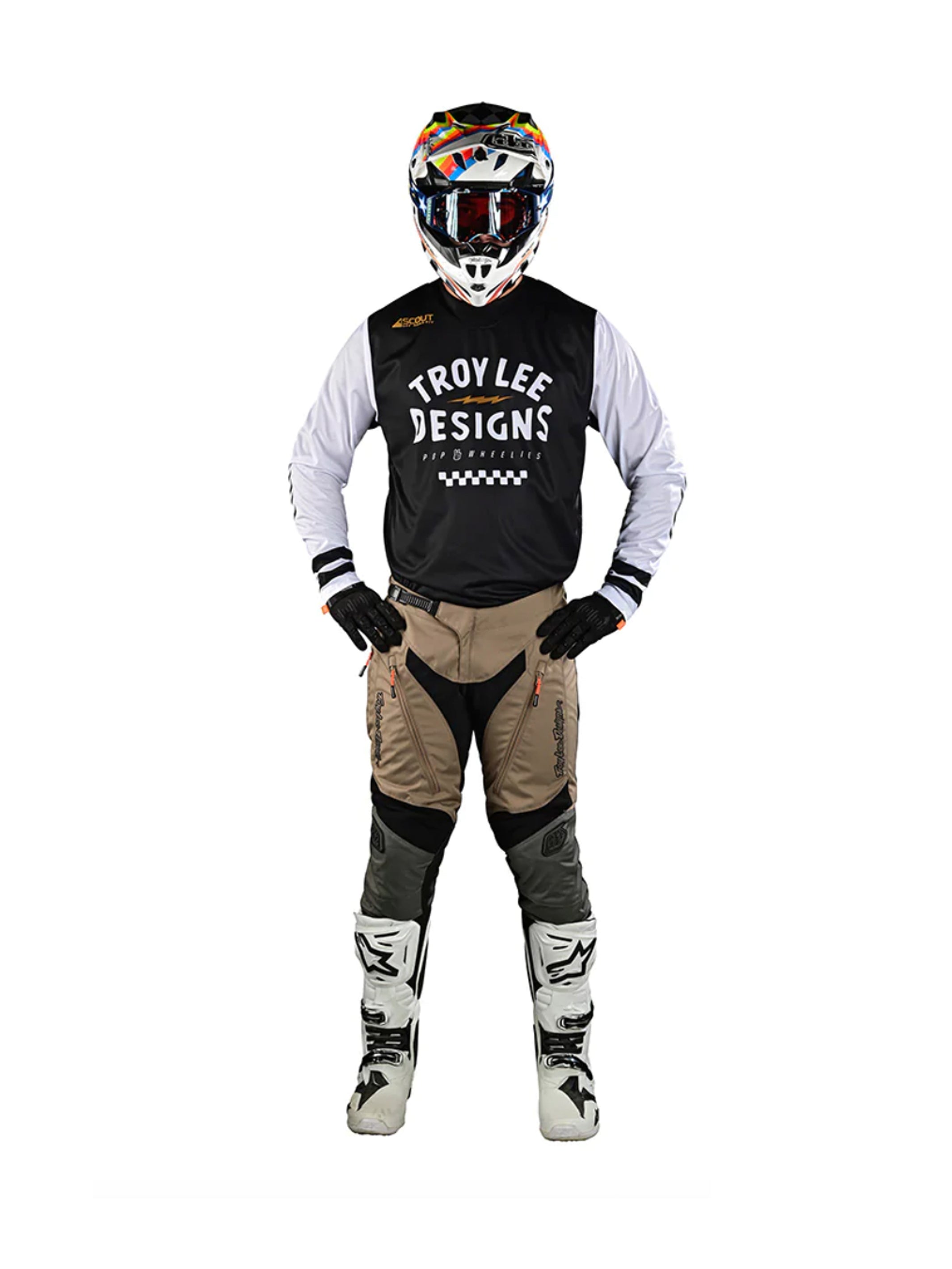 Troy Lee Designs Polera de Moto Scout Gp Ride On Negro / Blanco - Rideshop