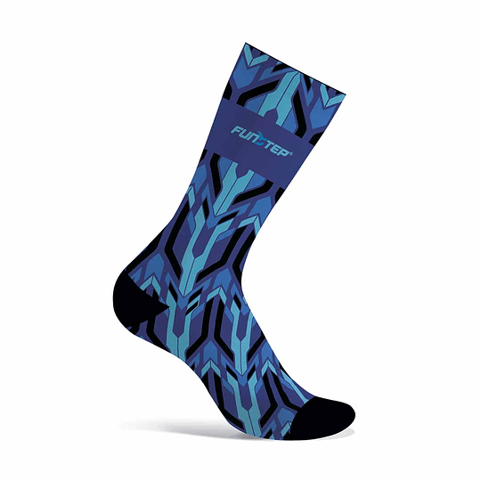 Funstep Calcetines Ciclismo Divertidos Azul Claro/Azul Oscuro Medios - Rideshop