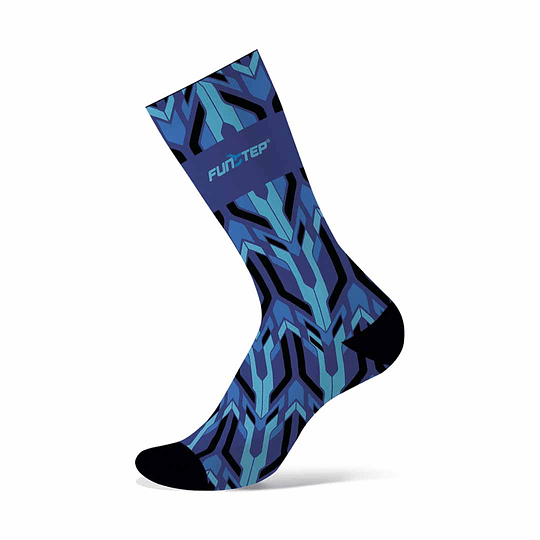 Funstep Calcetines Ciclismo Divertidos Azul Claro/Azul Oscuro Medios - Rideshop