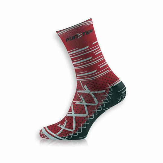 Funstep Calcetines Ciclismo Rojo/Gris Medios - Rideshop