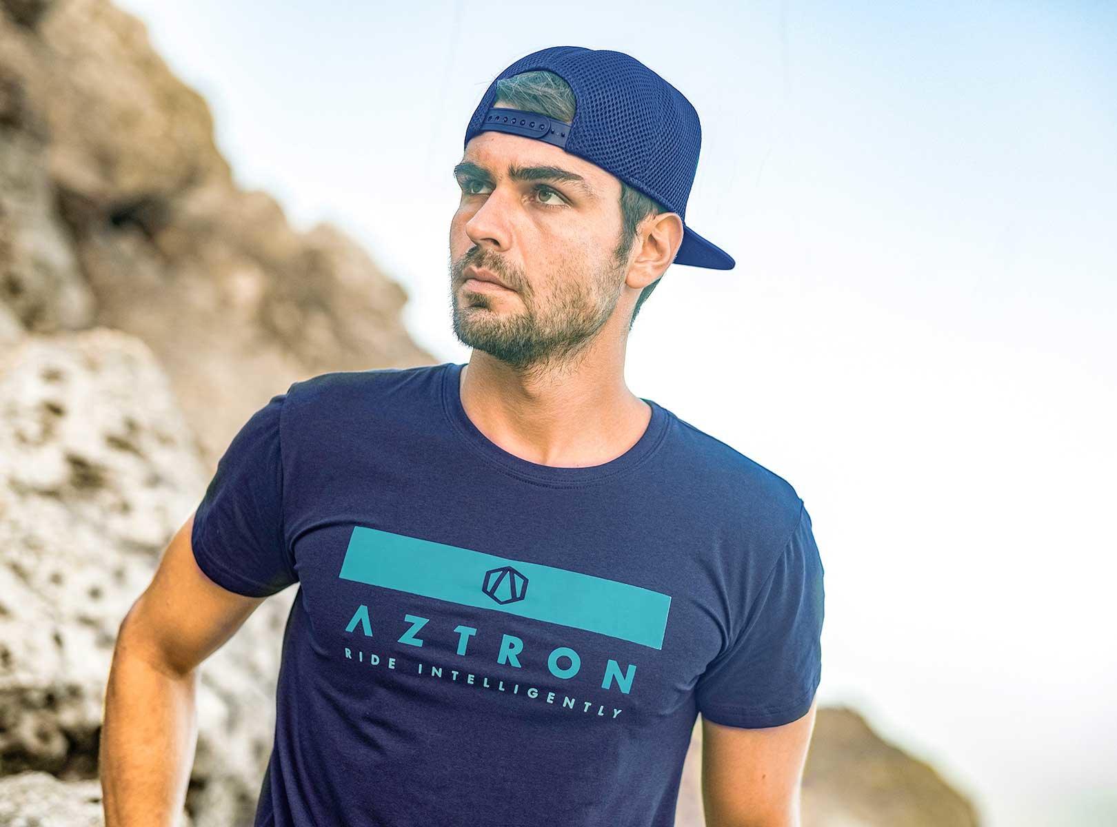 Aztron Polera Logo Style Azul - Rideshop