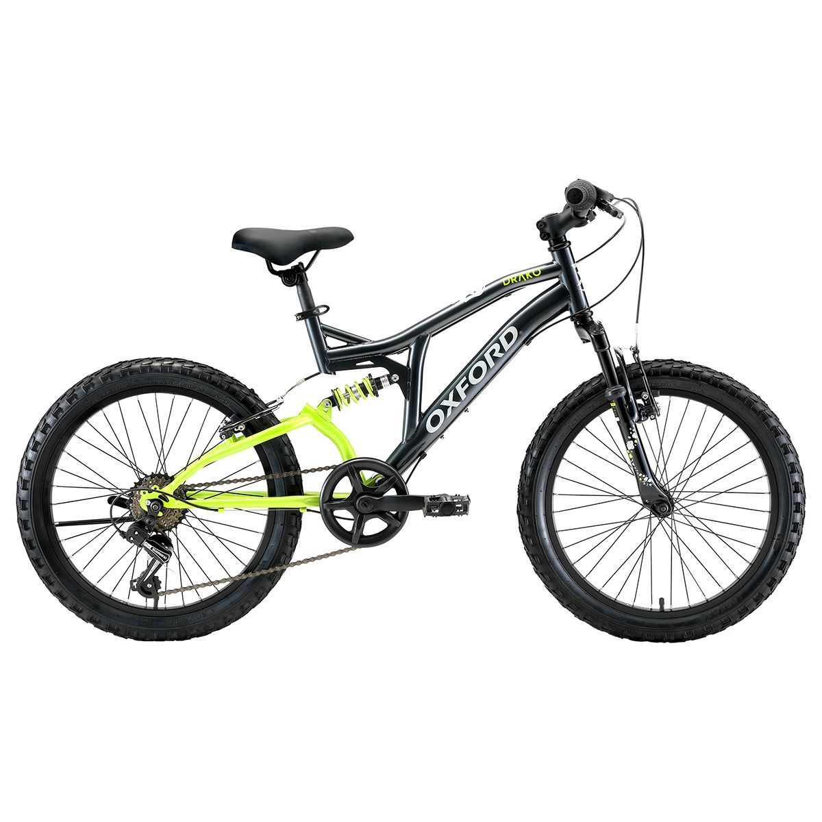 Oxford Bicicleta Infantil Drako Doble Suspensión Aro 20 Negro/Verde - Rideshop