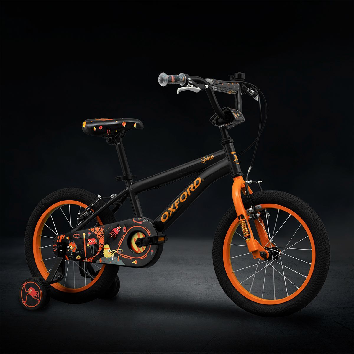 Oxford Bicicleta Infantil Spine Aro 16 Grafito/Naranjo - Rideshop