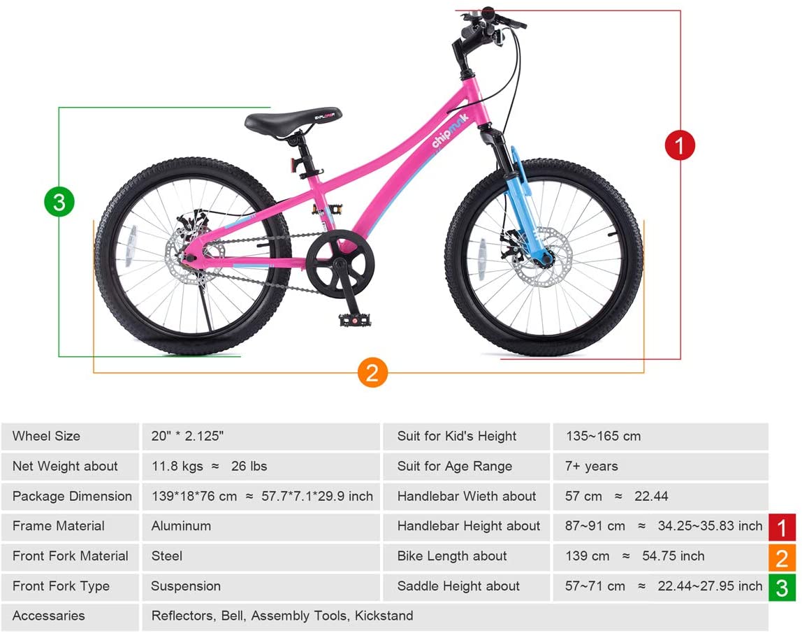 Royal Baby Bicicleta Chipmunk Niña 20 Explorer Disc Rosa - Rideshop