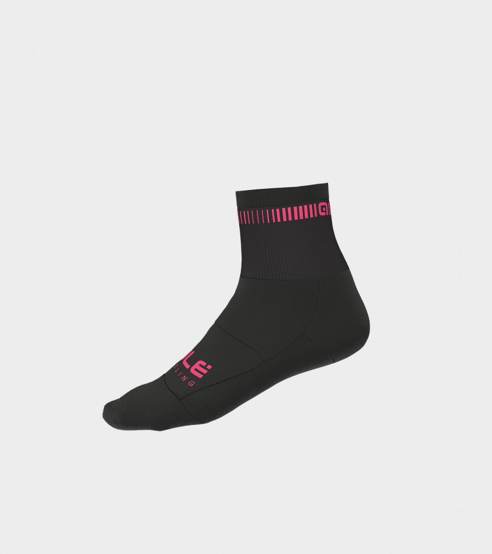 Ale Calcetines 12Cm Logo Neg/Fucsia - Rideshop