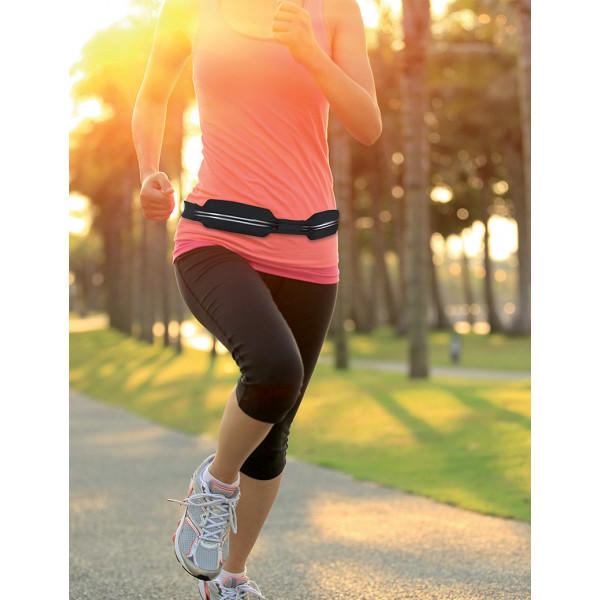 Wantalis Cinturón de Running 2 Bolsillo Negro / Gris - Rideshop