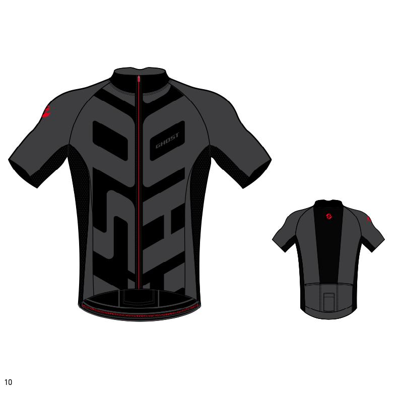 Ghost Tricota Ciclismo Manga Corta Performance Jersey Gris/Negro - Rideshop