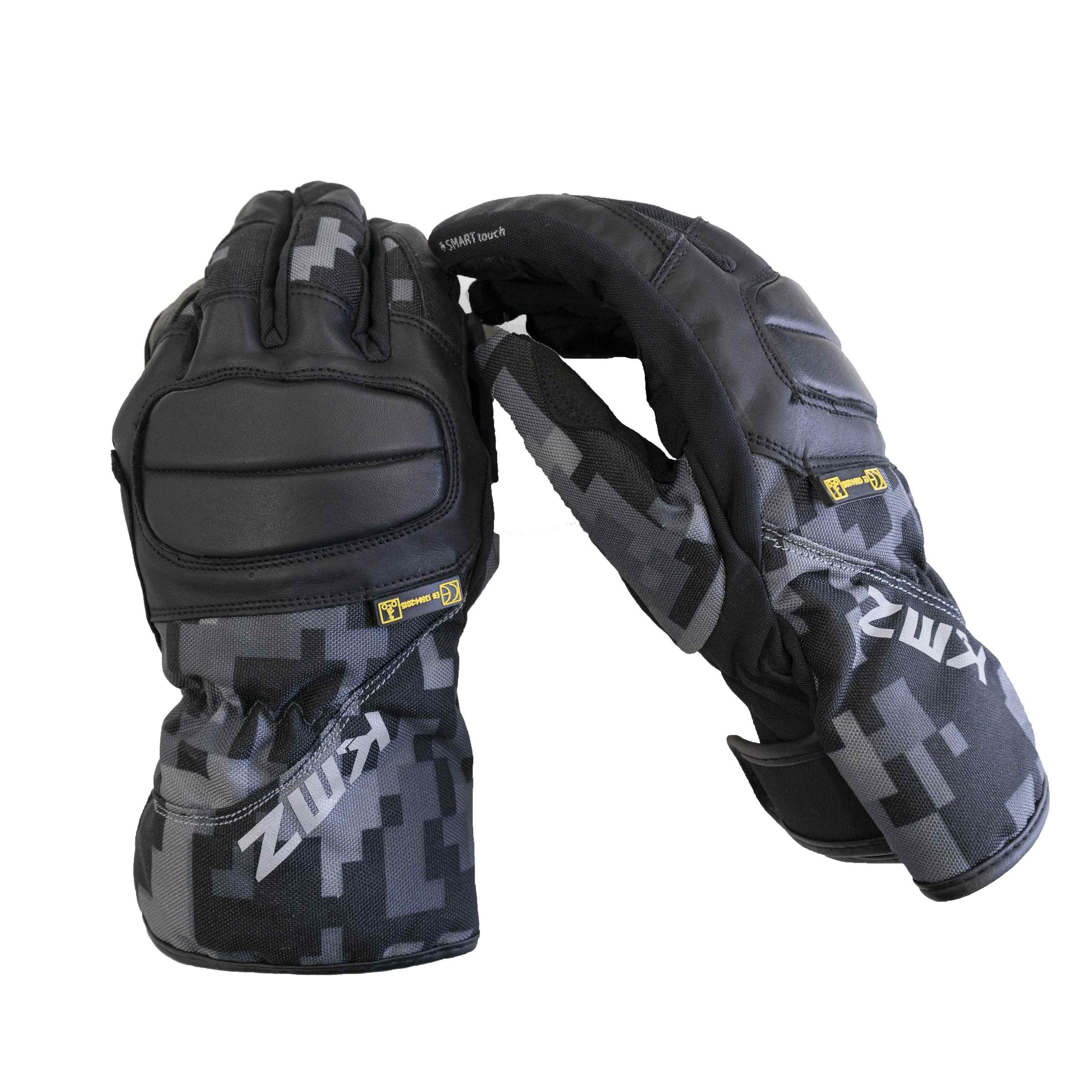 Guantes Moto Iran Negro/Gris Camo KMZ - Rideshop