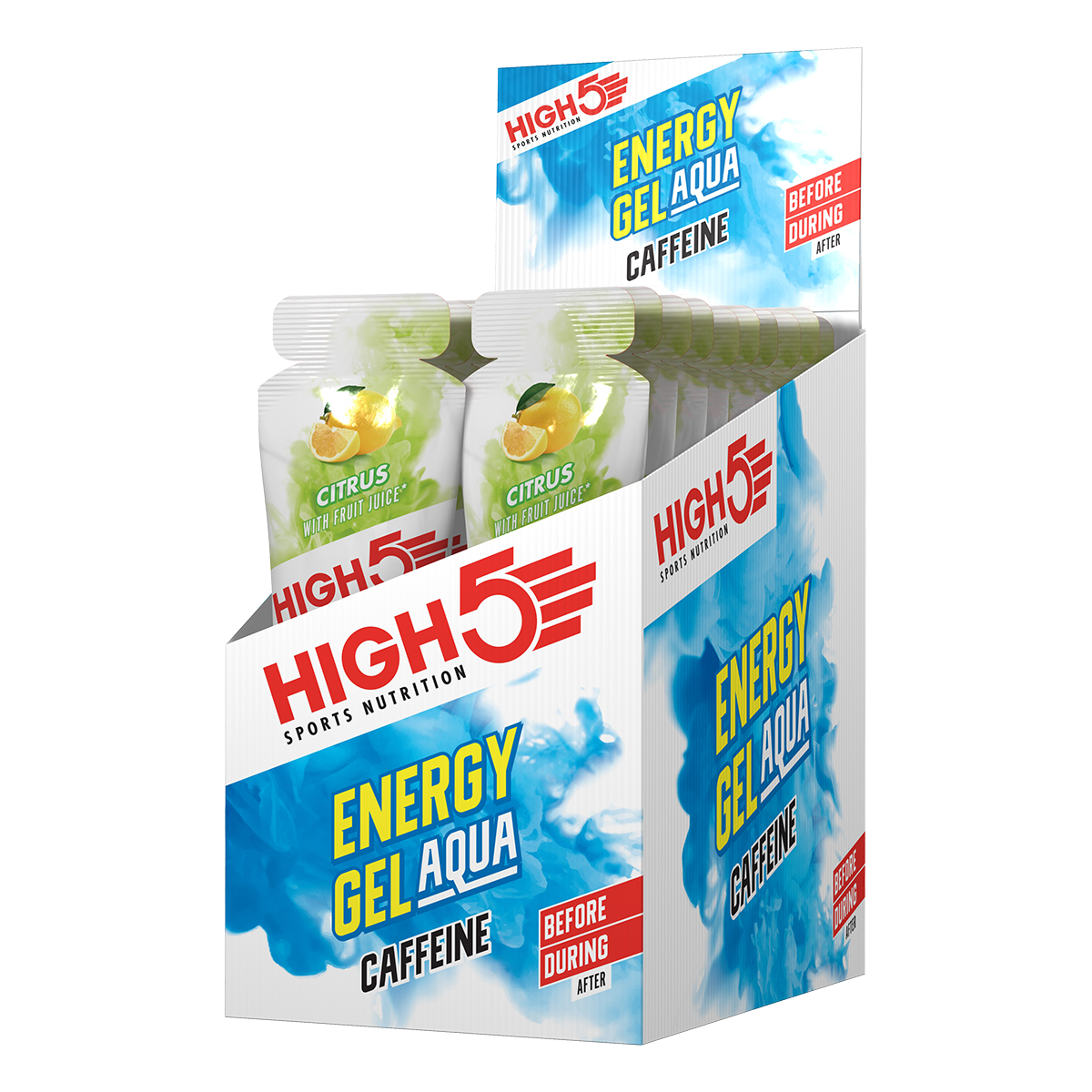 High 5 EnergyGel Aqua Caffeine (30mg) Citrus - Rideshop