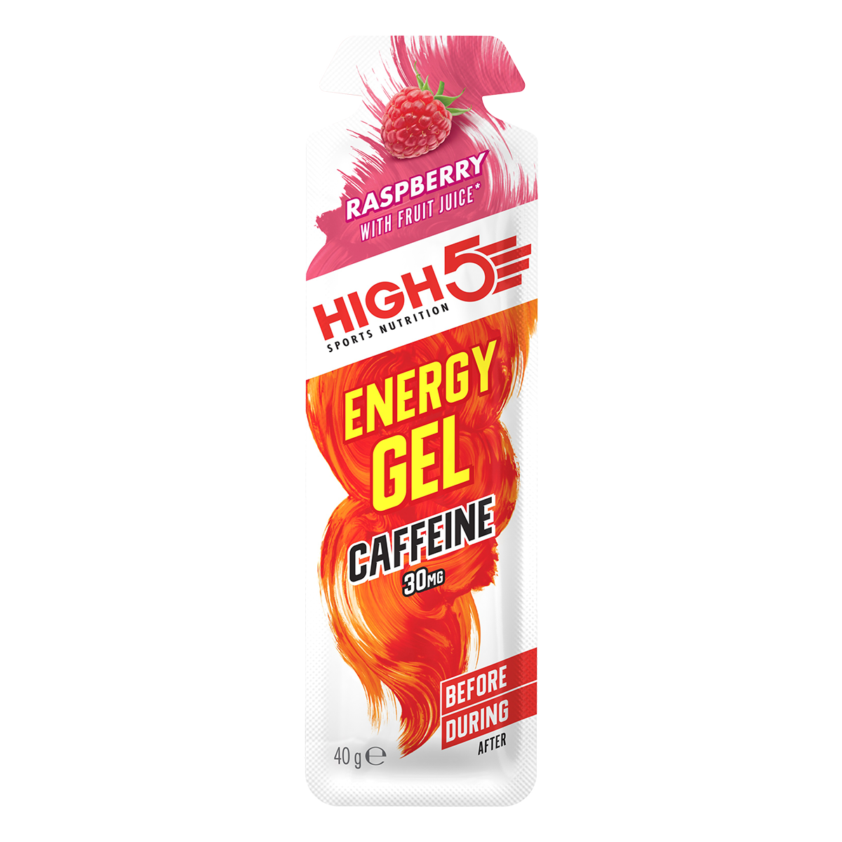 High 5 Gel Energy Caffeine (30mg) Raspberry - Rideshop