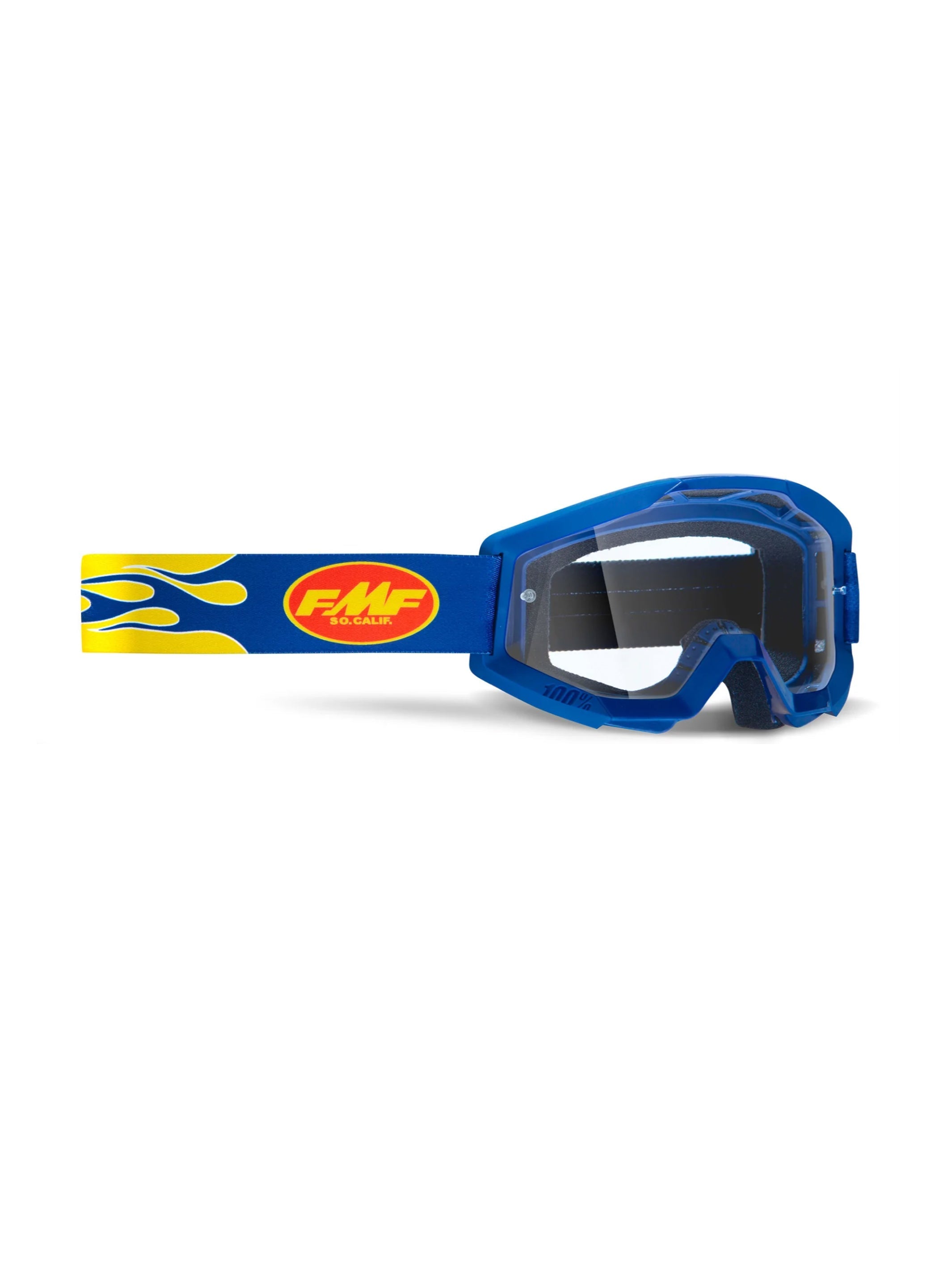 FMF Antiparra Powercore Llamas Azul Mica Transparente - Rideshop