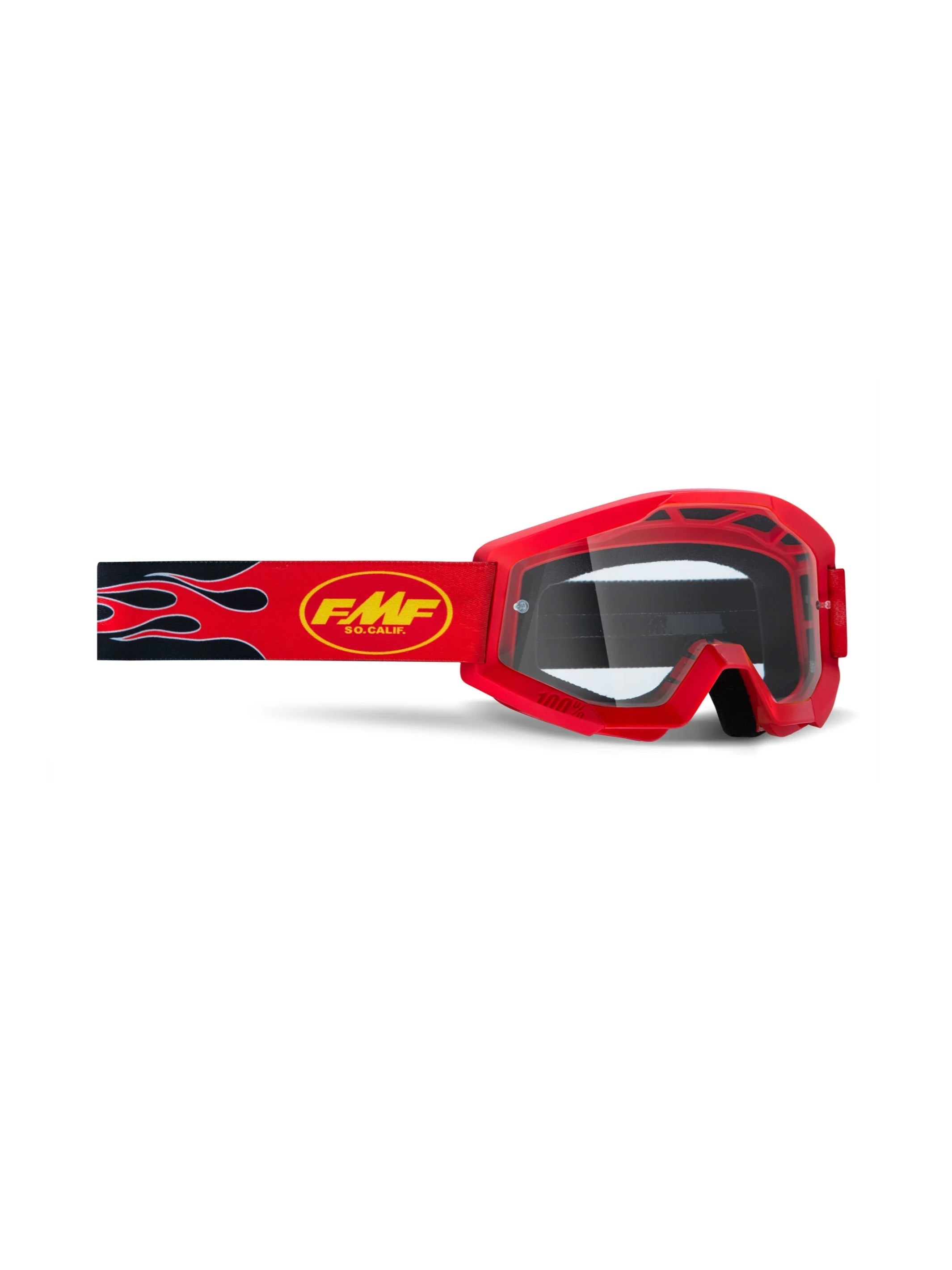 FMF Antiparra Powercore Llamas Roja Mica Transparente - Rideshop
