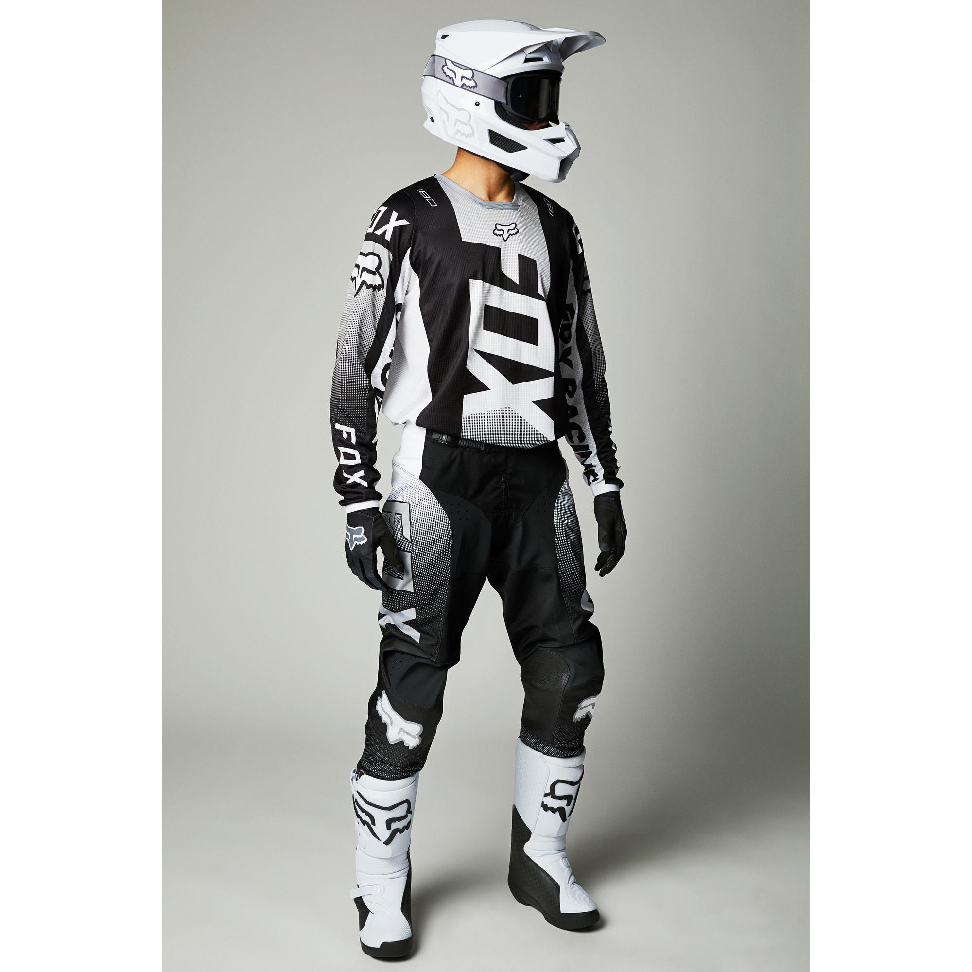 Polera Moto 180 Oktiv Negro/Blanco Fox Racing - Rideshop