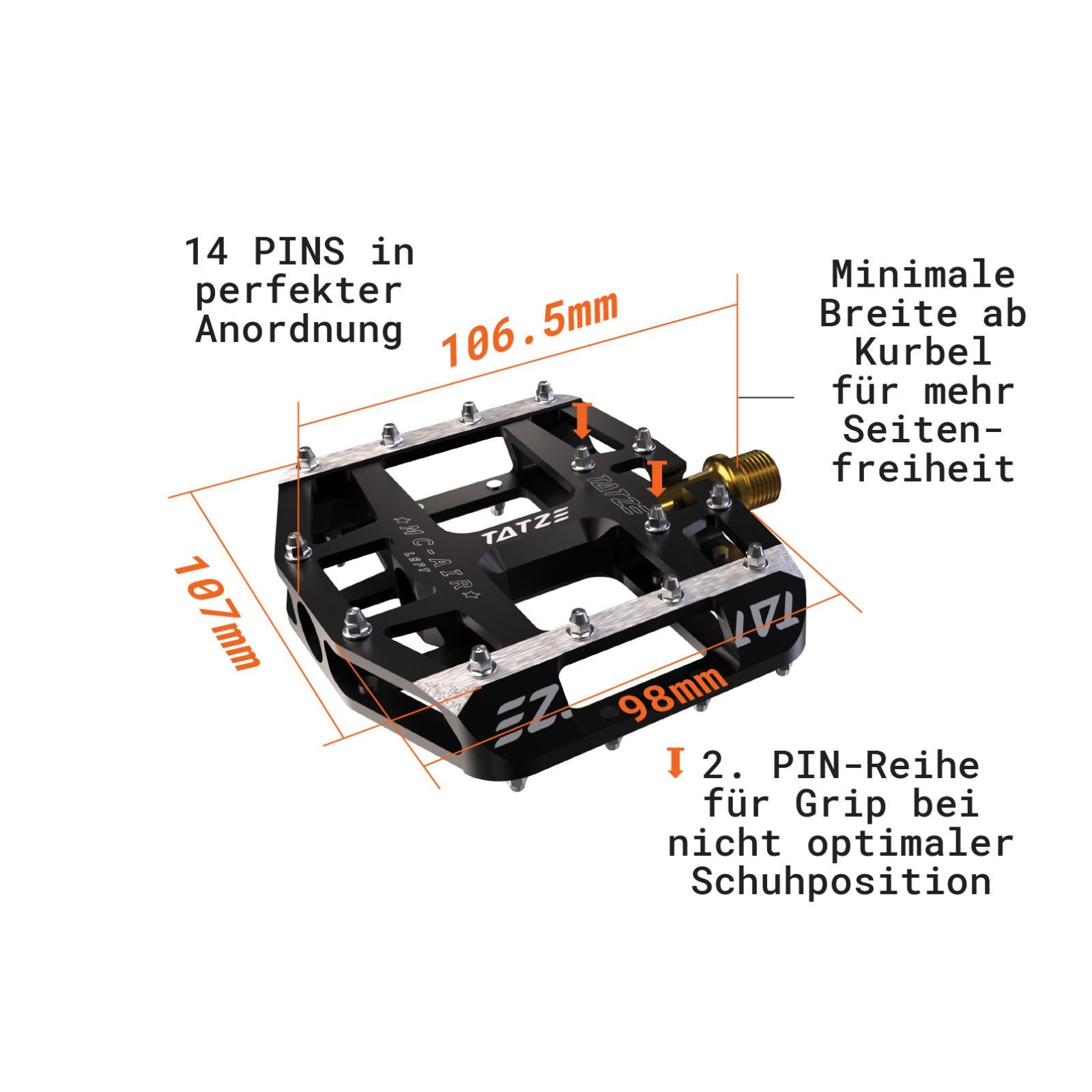 Pedal de Plataforma Mc-Air Titanio Tatze - Rideshop