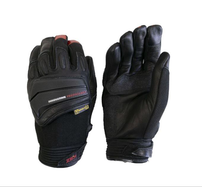 Guantes Moto Qatar Negro/Rojo KMZ - Rideshop