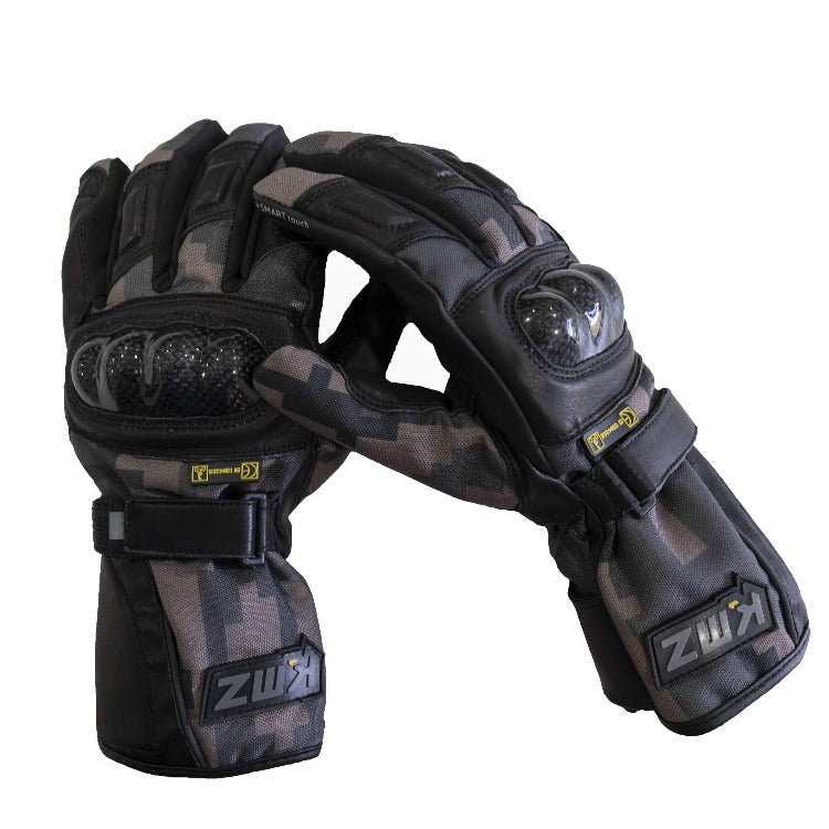 Guantes Moto Iraq II Negro/Blanco Camo KMZ - Rideshop