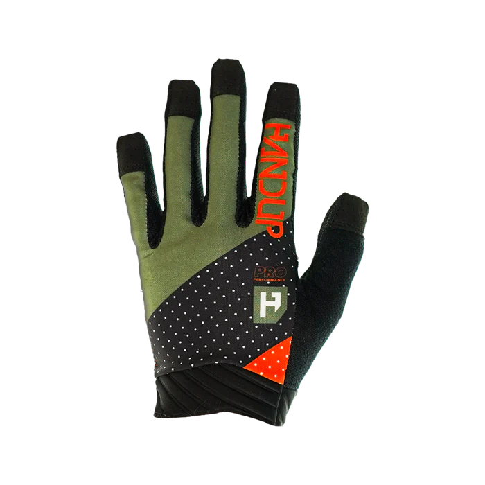 Guante Handup PRO RACE OLIVE/ORANGE - Rideshop