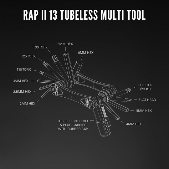 Lezyne Herramienta Rap Ii 13 Multi Tool Tubeless Black - Rideshop