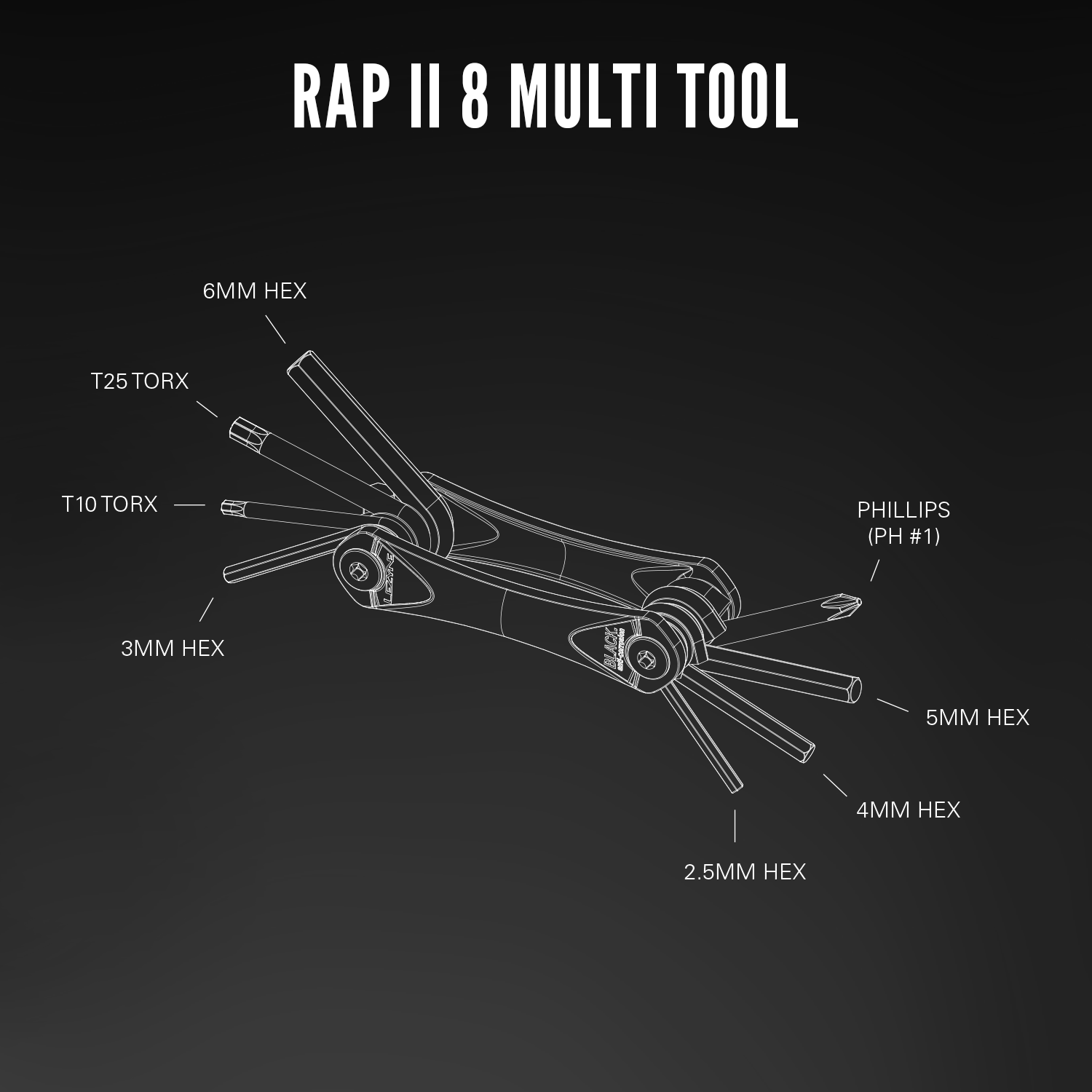 Lezyne Herramienta Rap Ii 8 Multi Tool Black - Rideshop