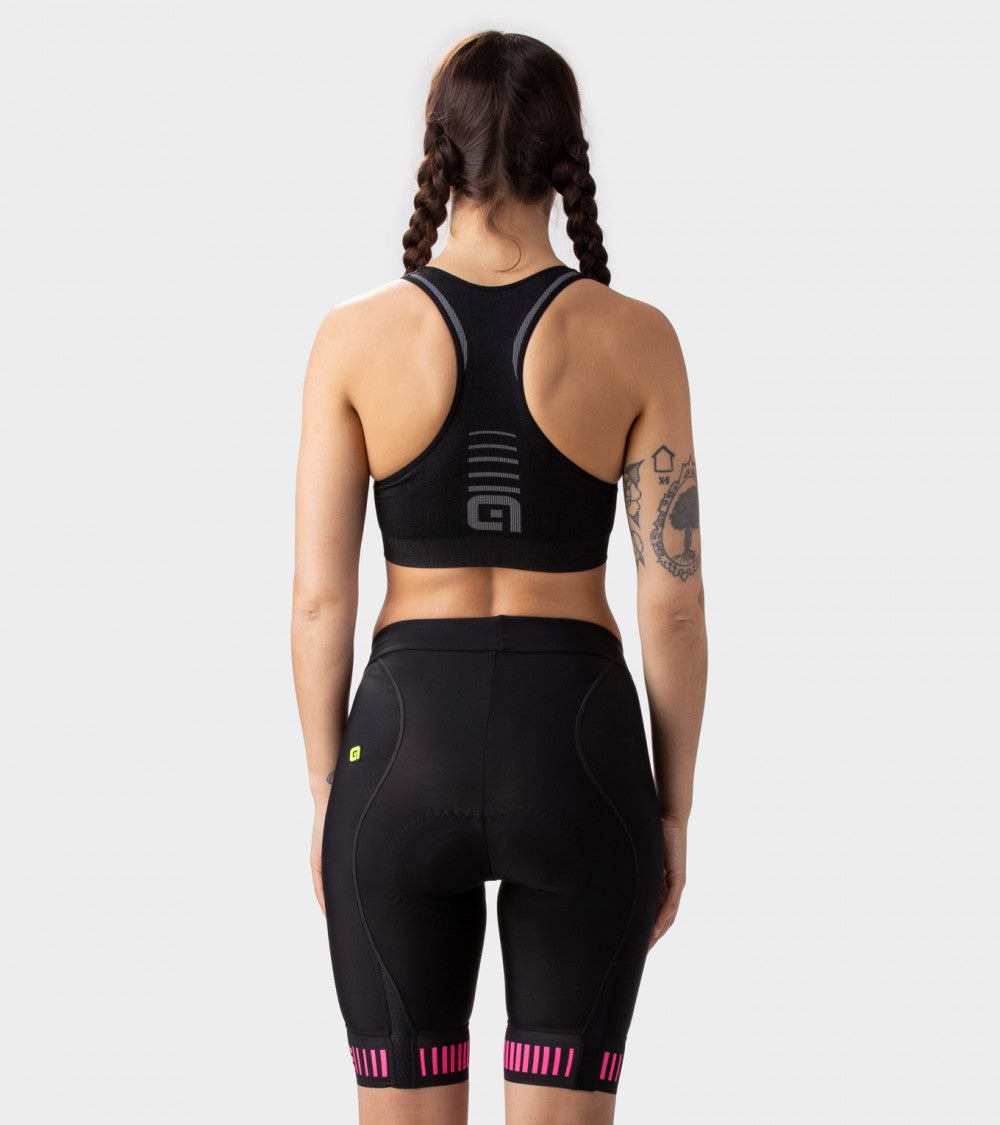 Ale Shorts Pr-R Strada Neg/Fucsia Mujer - Rideshop
