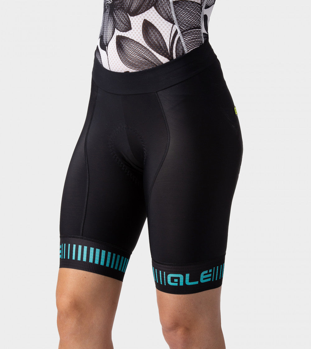 Ale Shorts Pr-R Strada Neg/Turquesa Mujer - Rideshop