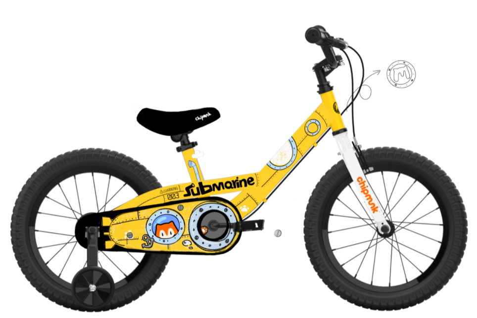 Royal Baby Bicicleta Chipmunk Niño 16 Submarine Amarilla - Rideshop