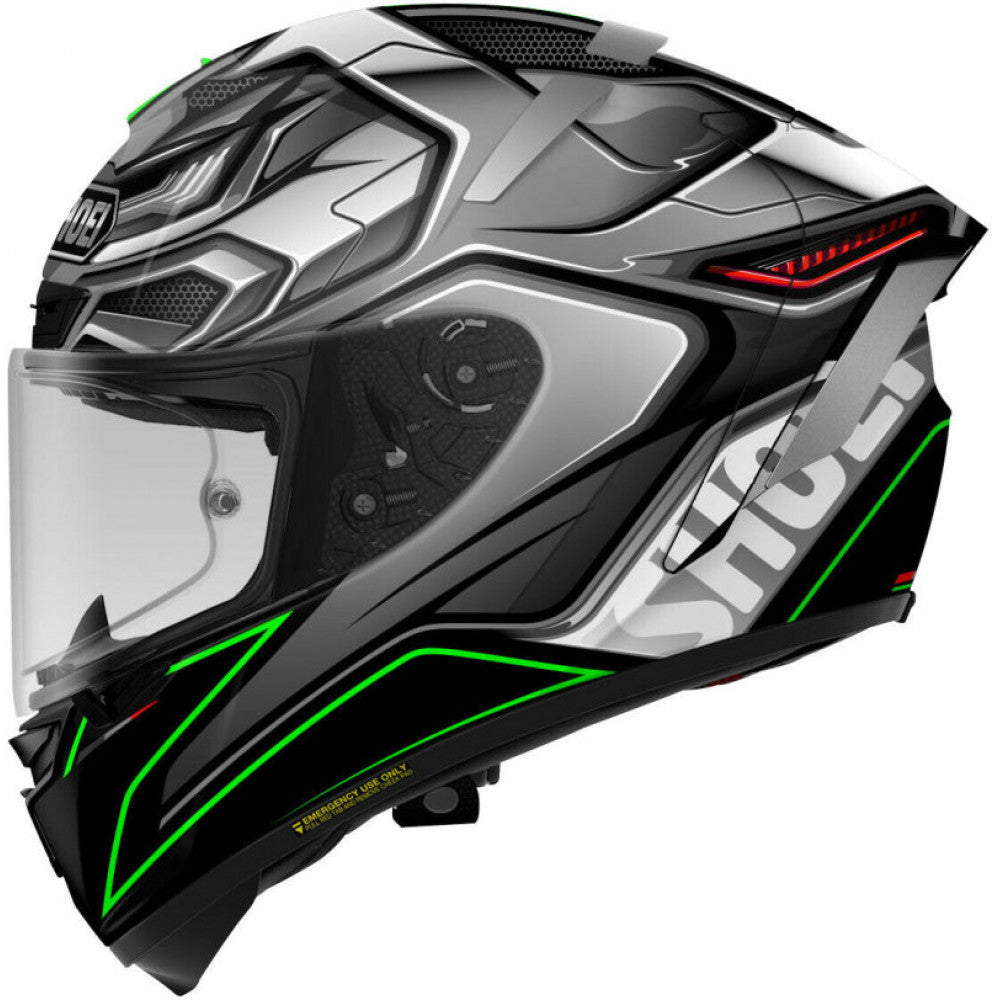Casco de Moto X-spirit III Aerodyne Gris/Verde Shoei - Rideshop