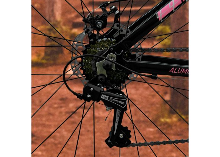 Oxford Bicicleta Emerald Mujer 18V Negro/Fucsia - Rideshop