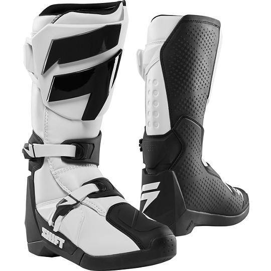 Botas Moto White Label Blanco Negro Shift - Rideshop