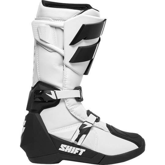 Botas Moto White Label Blanco Negro Shift - Rideshop