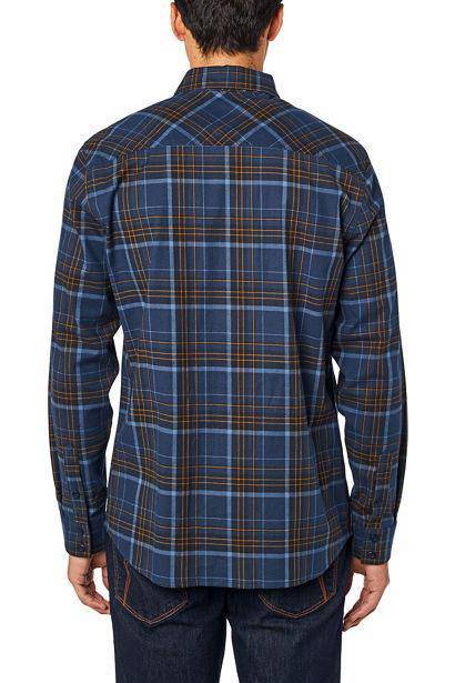 Camisa Lifestyle Manga Larga Gamut Stretch Azul/Dorado Fox Racing - Rideshop