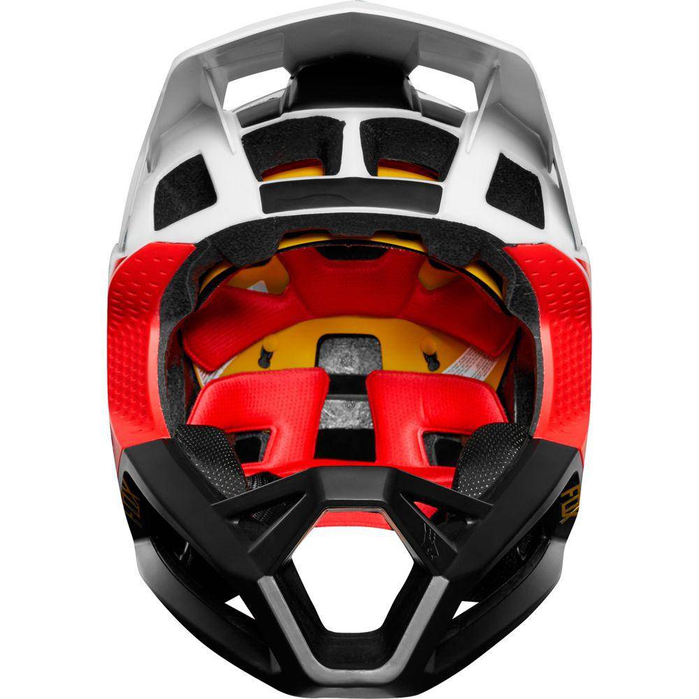 Casco Bicicleta Proframe Pistol Blanco Negro Rojo Fox Racing. - Rideshop