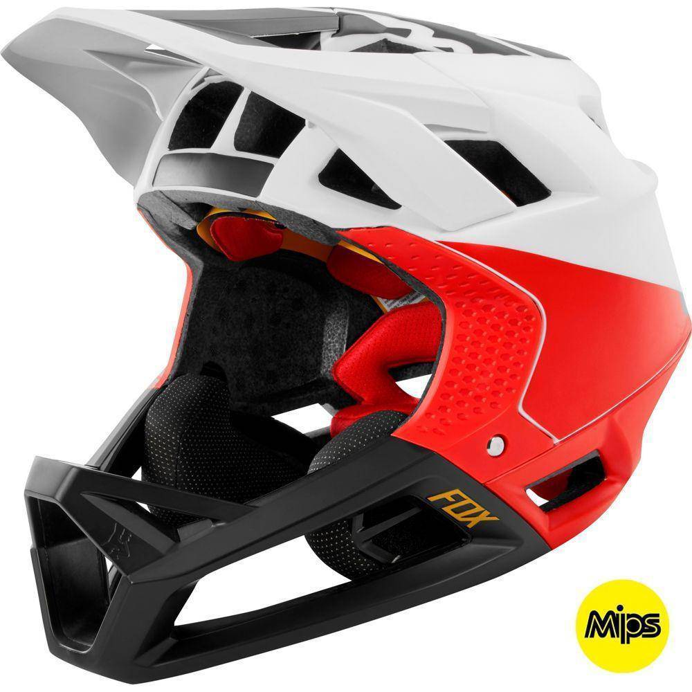 Casco Bicicleta Proframe Pistol Blanco Negro Rojo Fox Racing. - Rideshop
