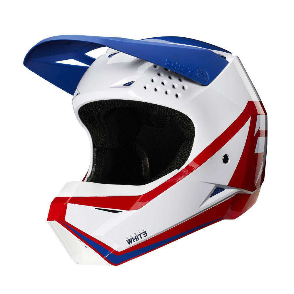 Casco Moto Niño White Label Race Blanco/Azul 2020 Shift - Rideshop