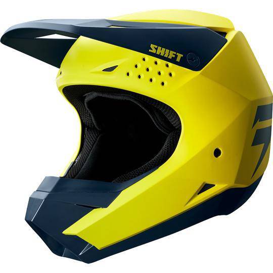 Casco Moto White Amarillo Azul Shift - Rideshop