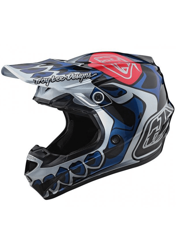 Casco Se4 Polyacrylite Skully Silver Troy Lee Designs - Rideshop