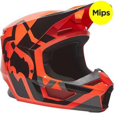 Casco Moto V1 Lux Naranjo Fox Racing - Rideshop