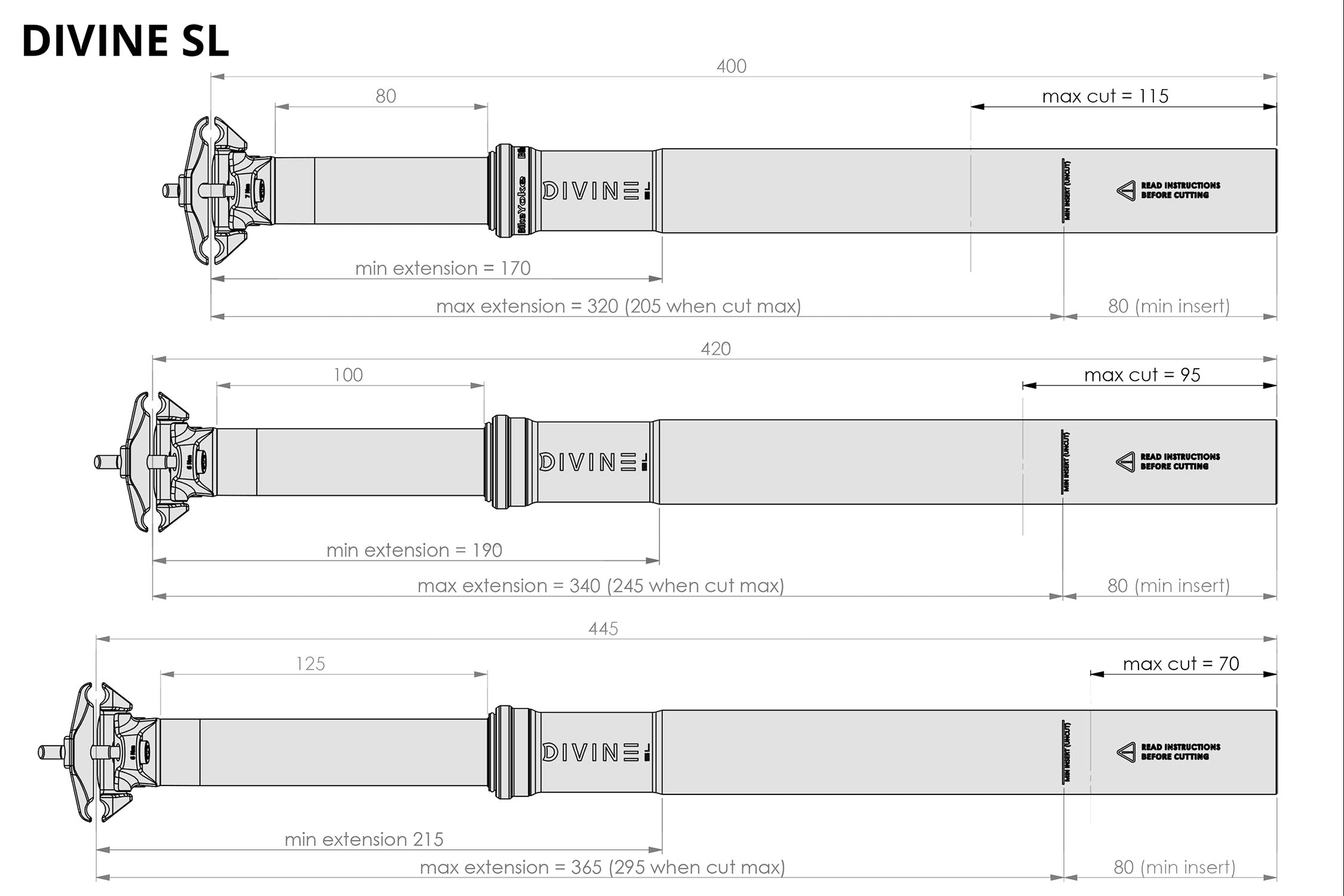 BikeYoke Tubo Telescópico Divine Sl (31.6,125Mm) - Rideshop