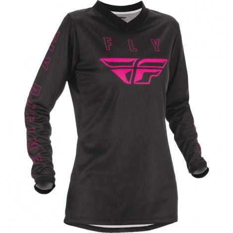Polera de Bicicleta Mujer F-16 Negro/Rosado Fly Racing - Rideshop