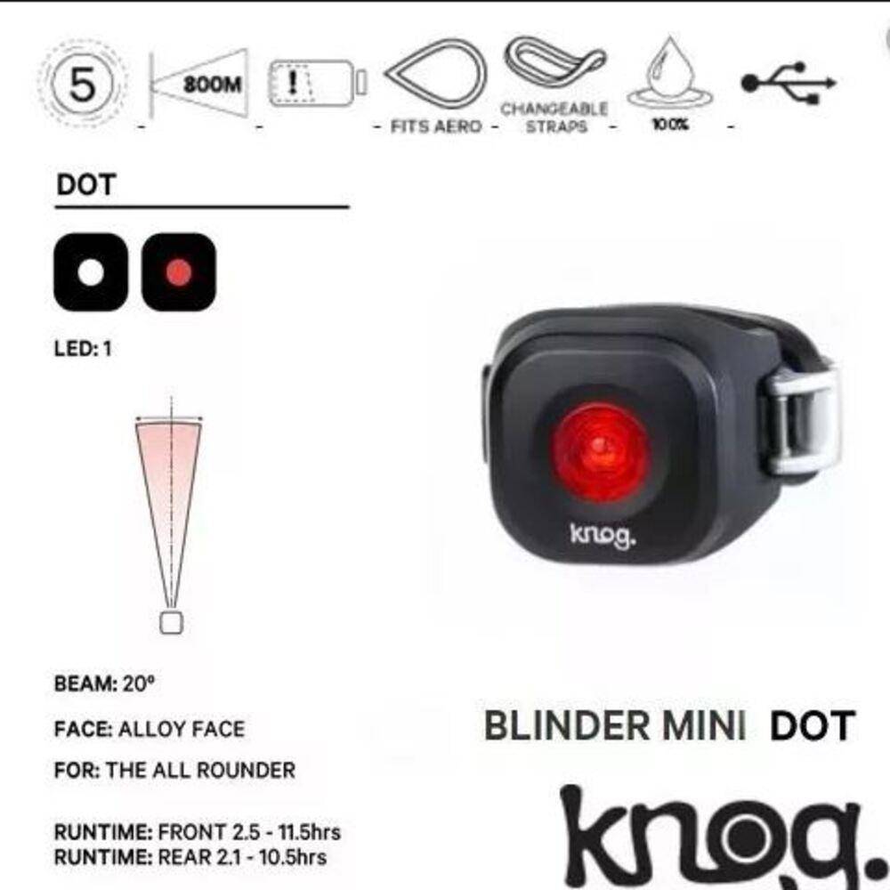 Luz Trasera Para Bicicleta Blinder Mini Dot Back//Knog - Rideshop
