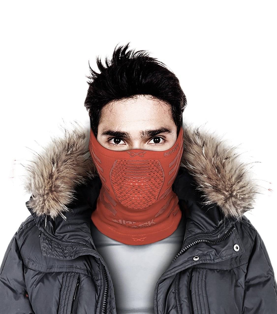 Máscara Deportiva Para El Frio, Reversible X9 - Rojo/Gris - Rideshop