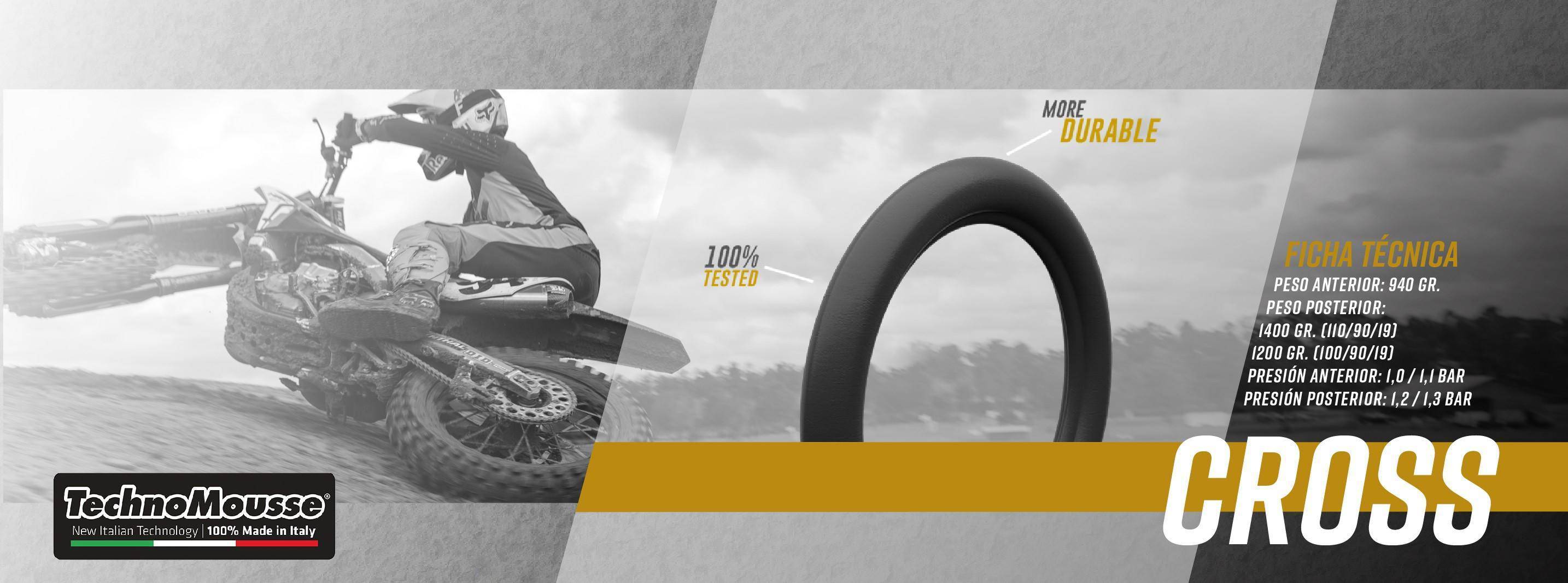 Mousse Enduro Delantero 90/90-21 Negro TechnoMousse-Rideshop