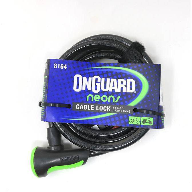 ON GUARD - CANDADO C/LLAVE 180 X 10MM VERDE - Rideshop