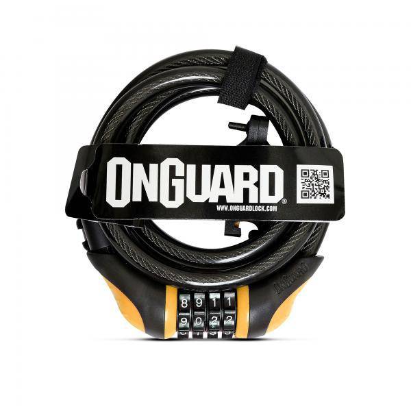 ON GUARD - CANDADO ESPIRAL CLAVE NS 180X12 NARANJO - Rideshop