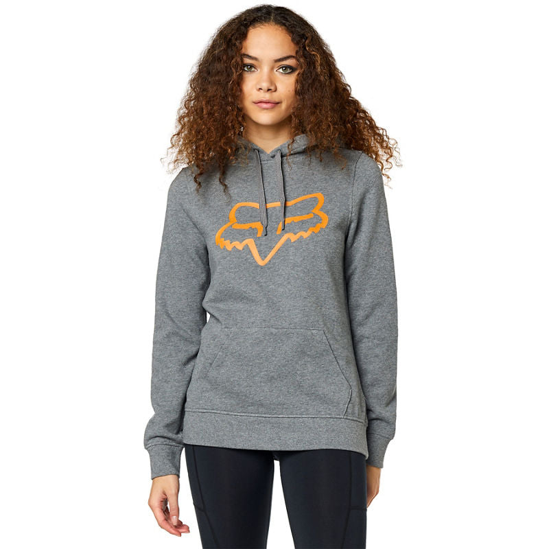 Polerón Lifestyle Mujer Canguro Centered Gris/Naranjo Fox Racing - Rideshop