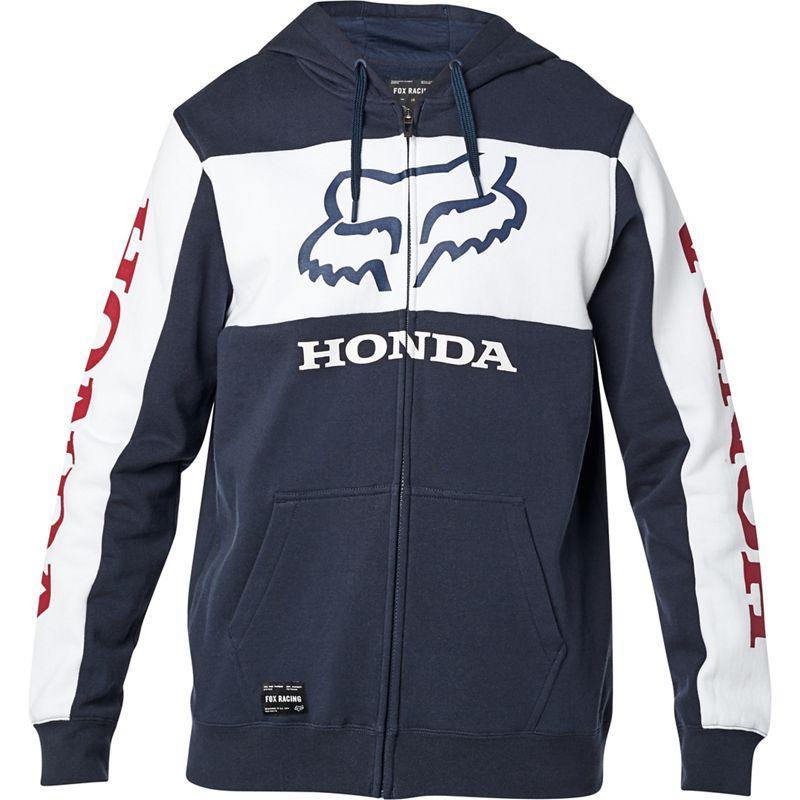 Poleron Lifestyle Abierto Honda Azul/Blanco Fox Racing - Rideshop