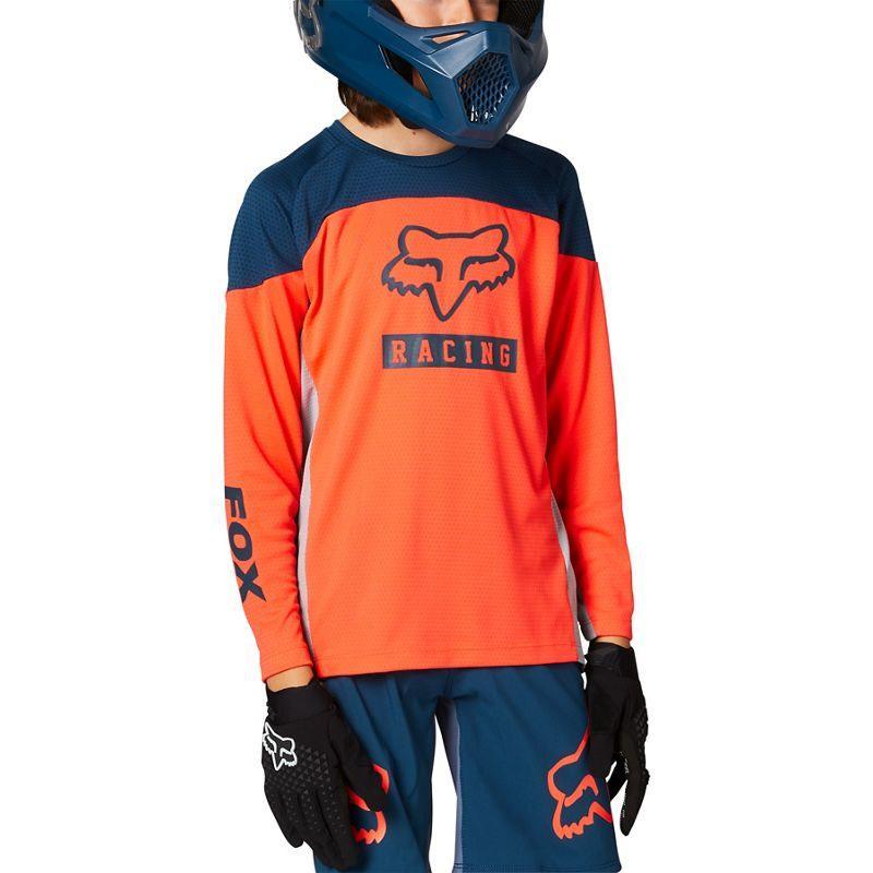 Polera Bicicleta Niño Defend Grphc 2 Naranja Fox Racing - Rideshop