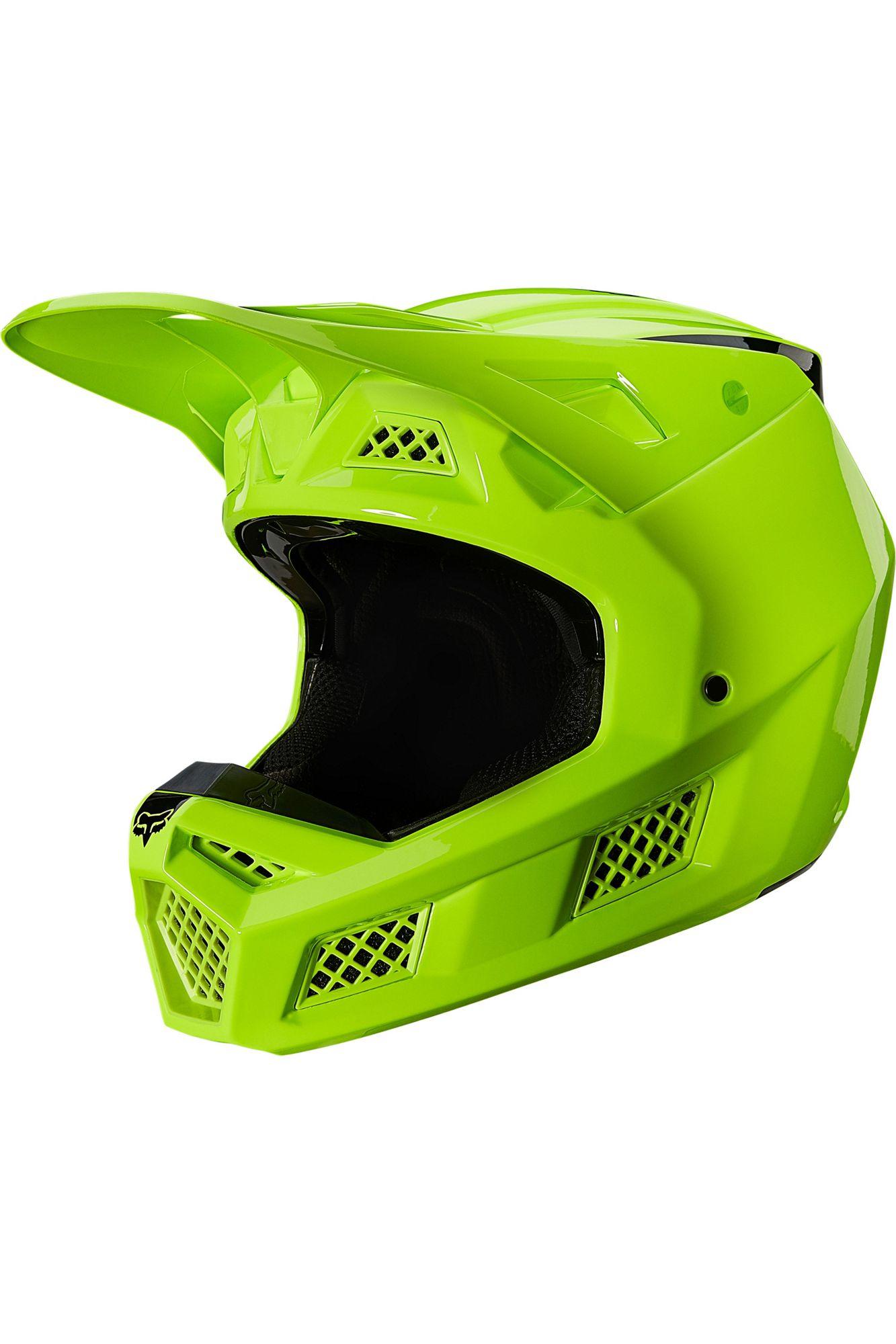 Casco Moto V3 Psycosis Amarillo Fluor Fox Racing - Rideshop