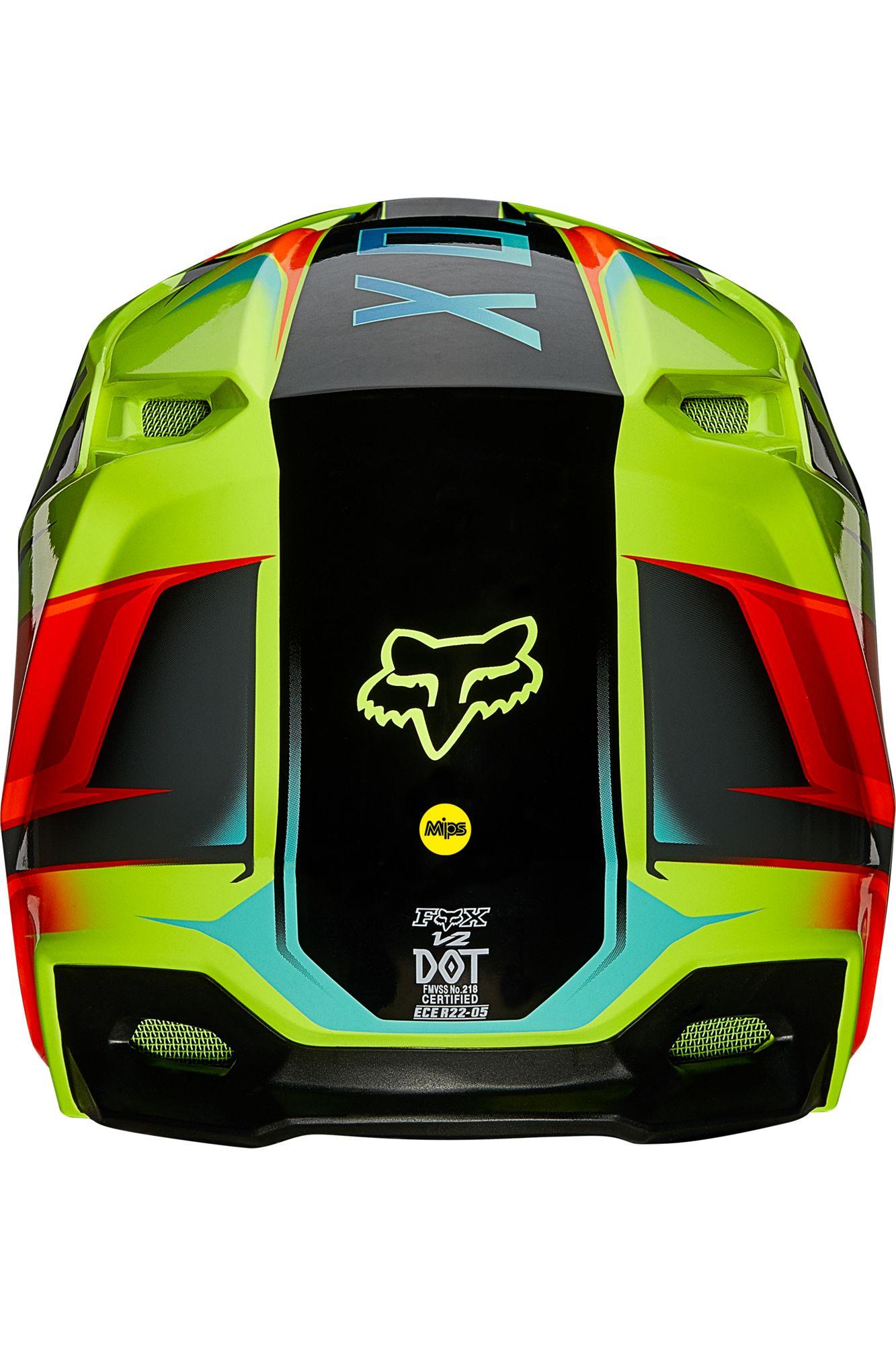 Casco Moto V2 Leen Amarillo Fox Racing - Rideshop